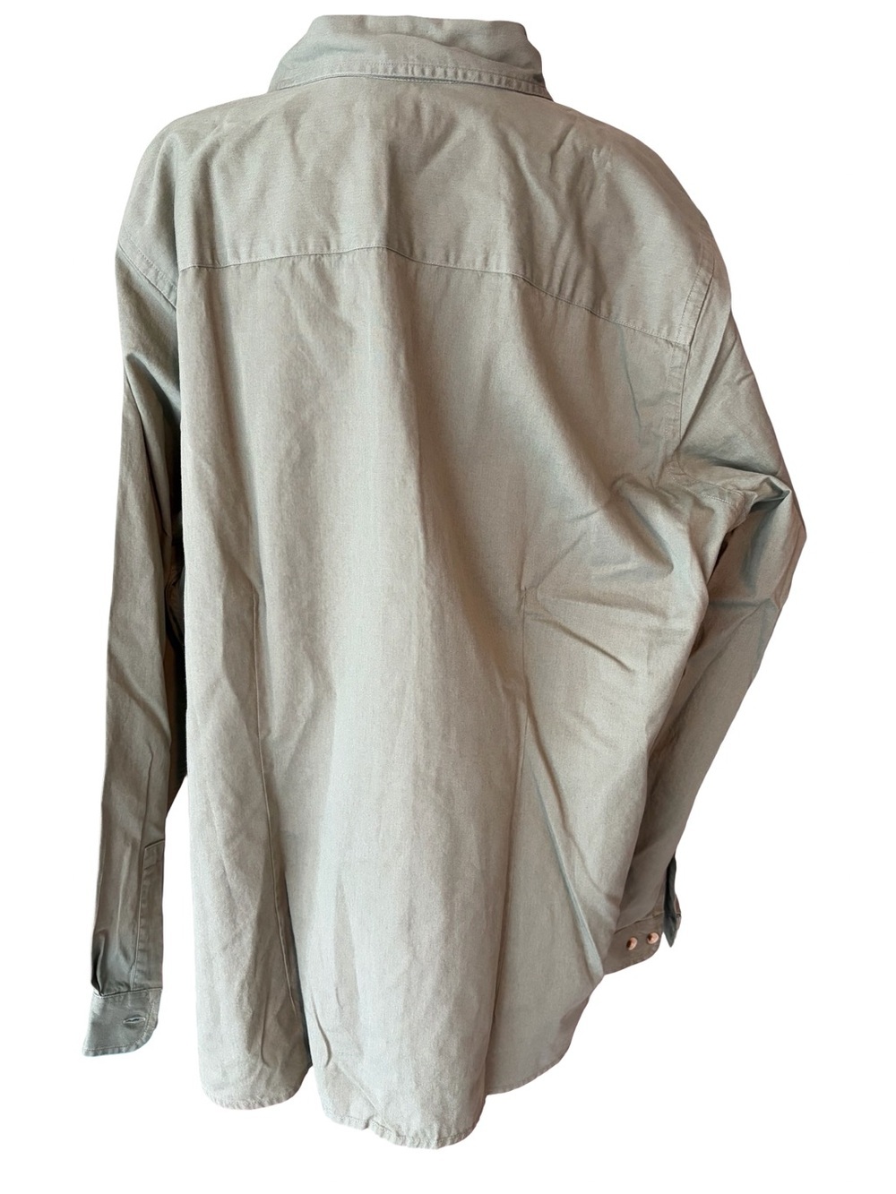 L.L. Bean Women's Olive Green Button-Front Shirt - Picture 3 of 6